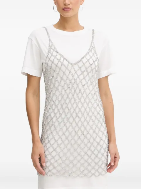 PINKO embellished-net mini dress