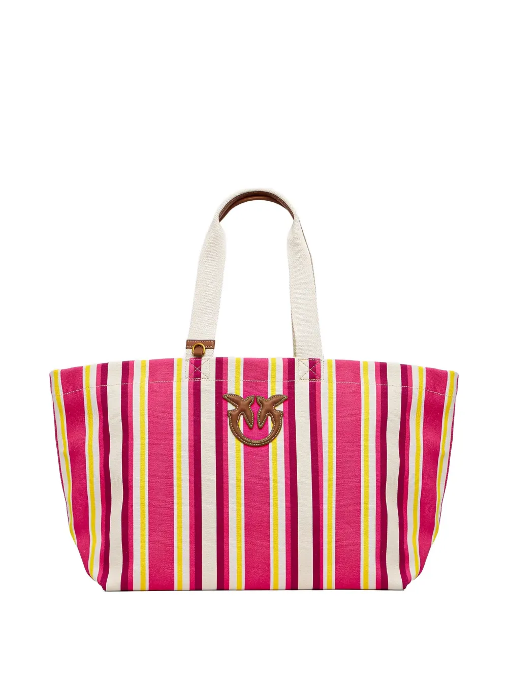 PINKO large striped-pattern logo-patch tote bag Veelkleurig