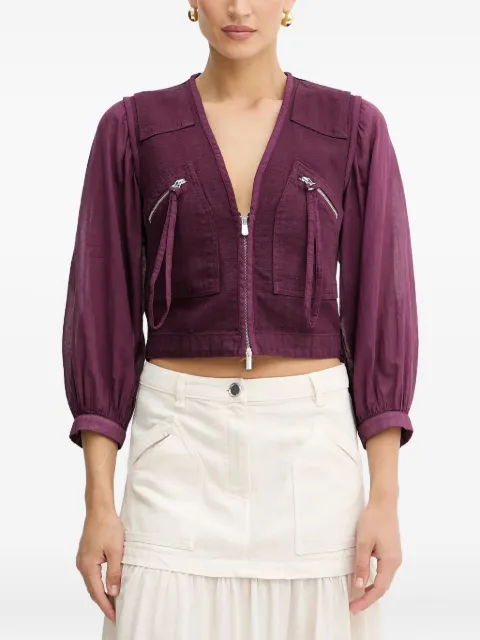 PINKO V-neck puff-sleeve top