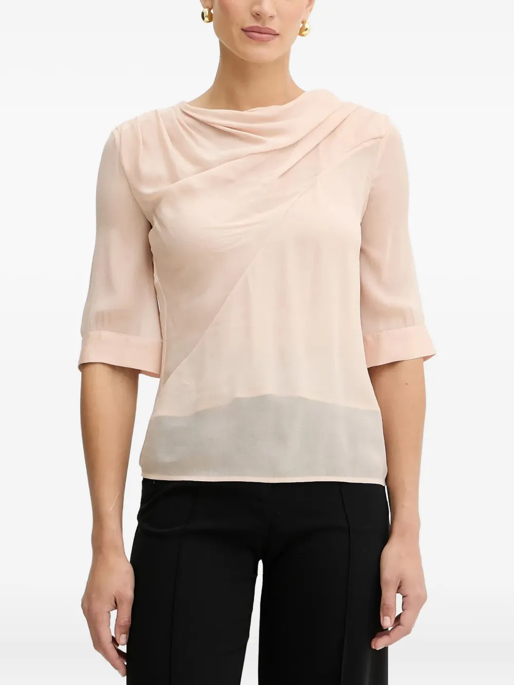 PINKO draped cowl-neck blouse | Neutrals | Image 1