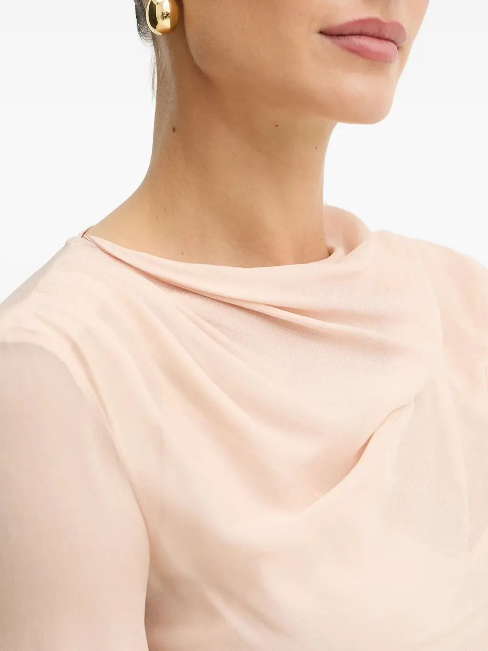 Pinko Draped Cowl-neck Blouse In Pink