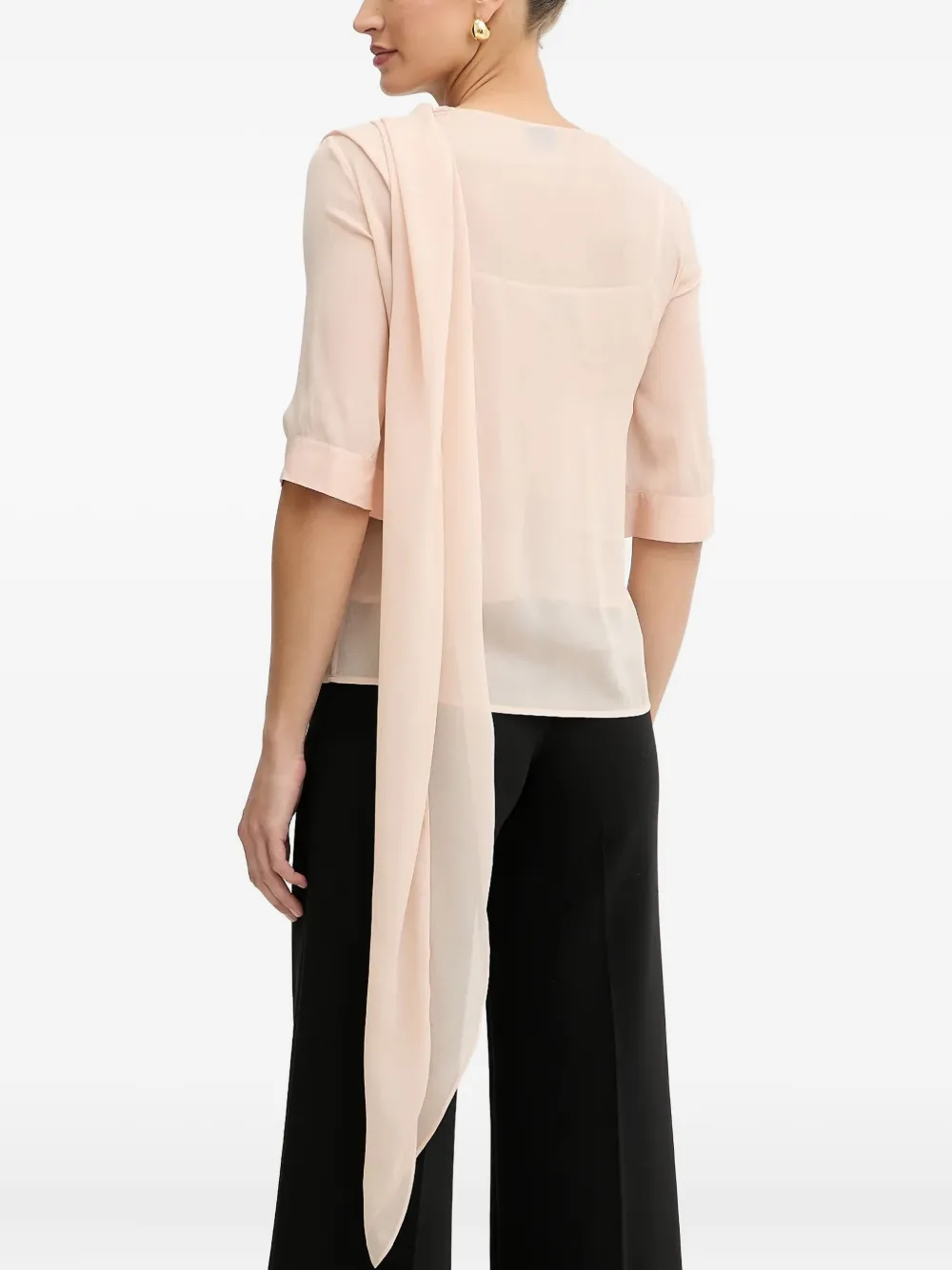 Pinko Draped Cowl-neck Blouse In Pink