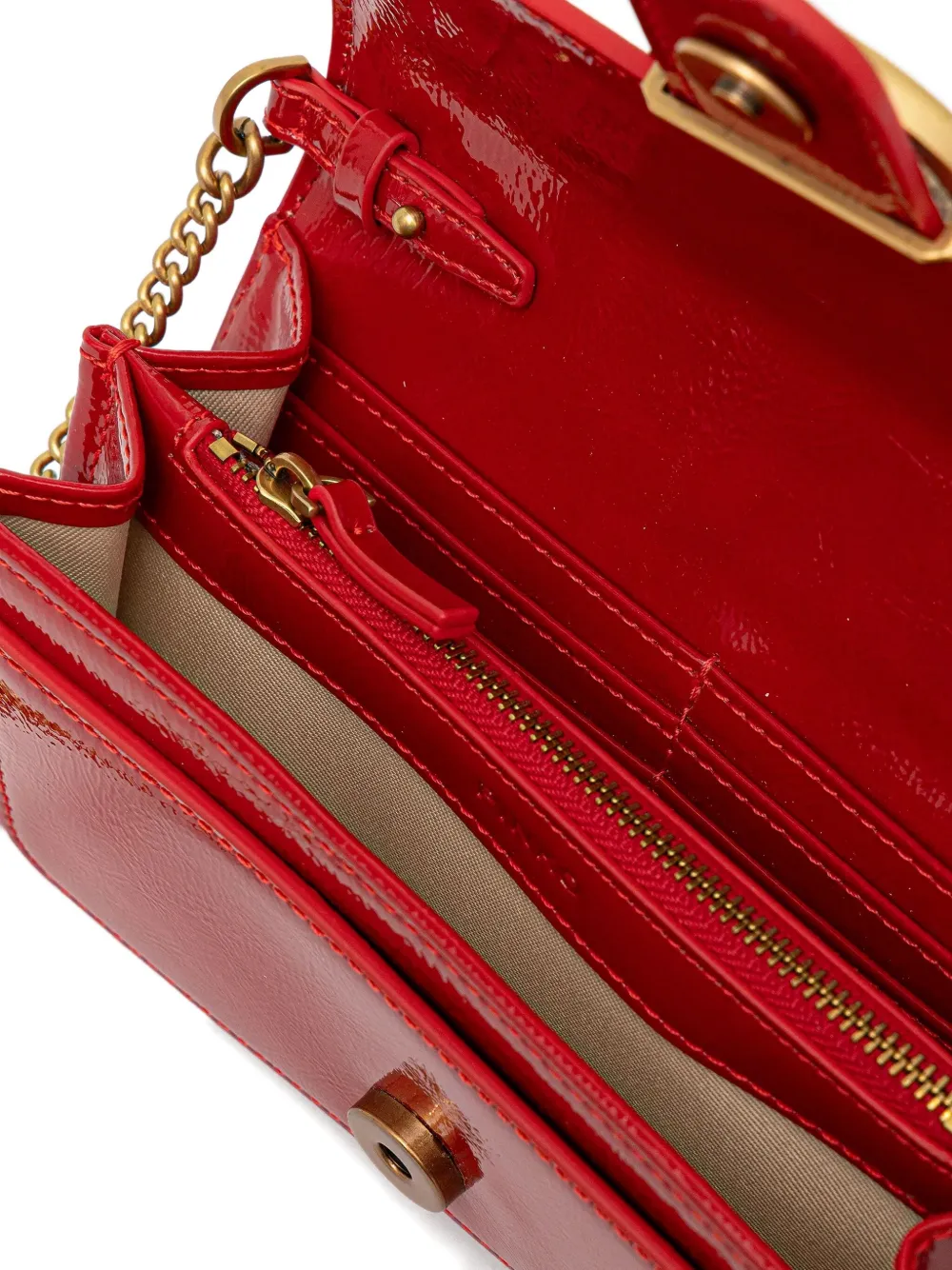 Pinko Love One Wallet On Chain In Red