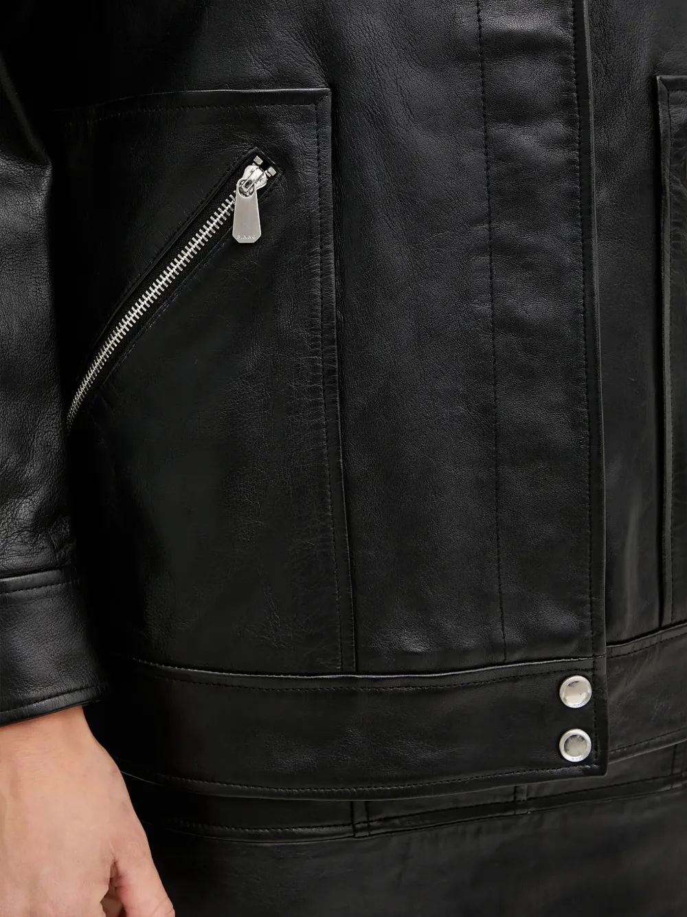 【美品】ピンコ　PINKO　フーデッドファージャケット　パーカー　黒　38 Pinko Old Effect Leather Jacket Caviar Black Pinko