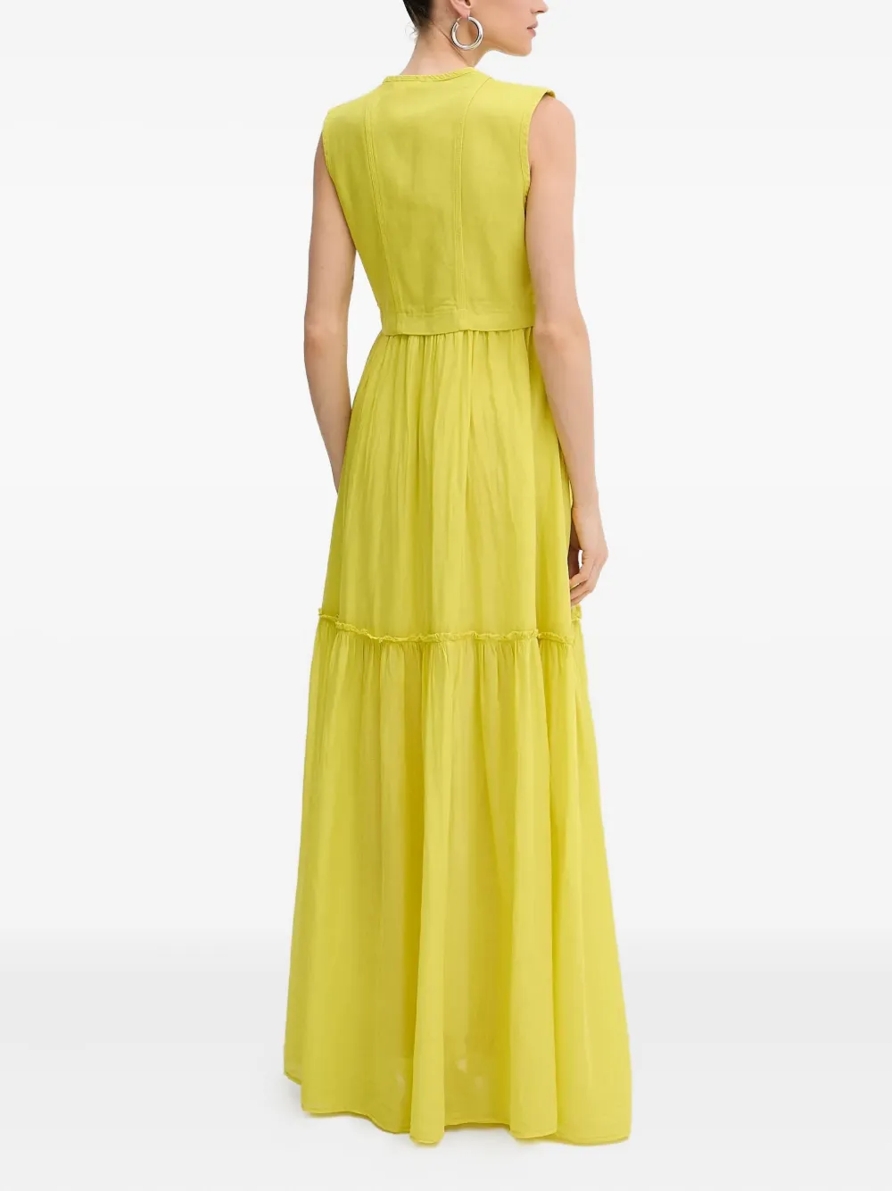 Pinko Woman Maxi Dress Yellow Size 6 Cotton In Yellow