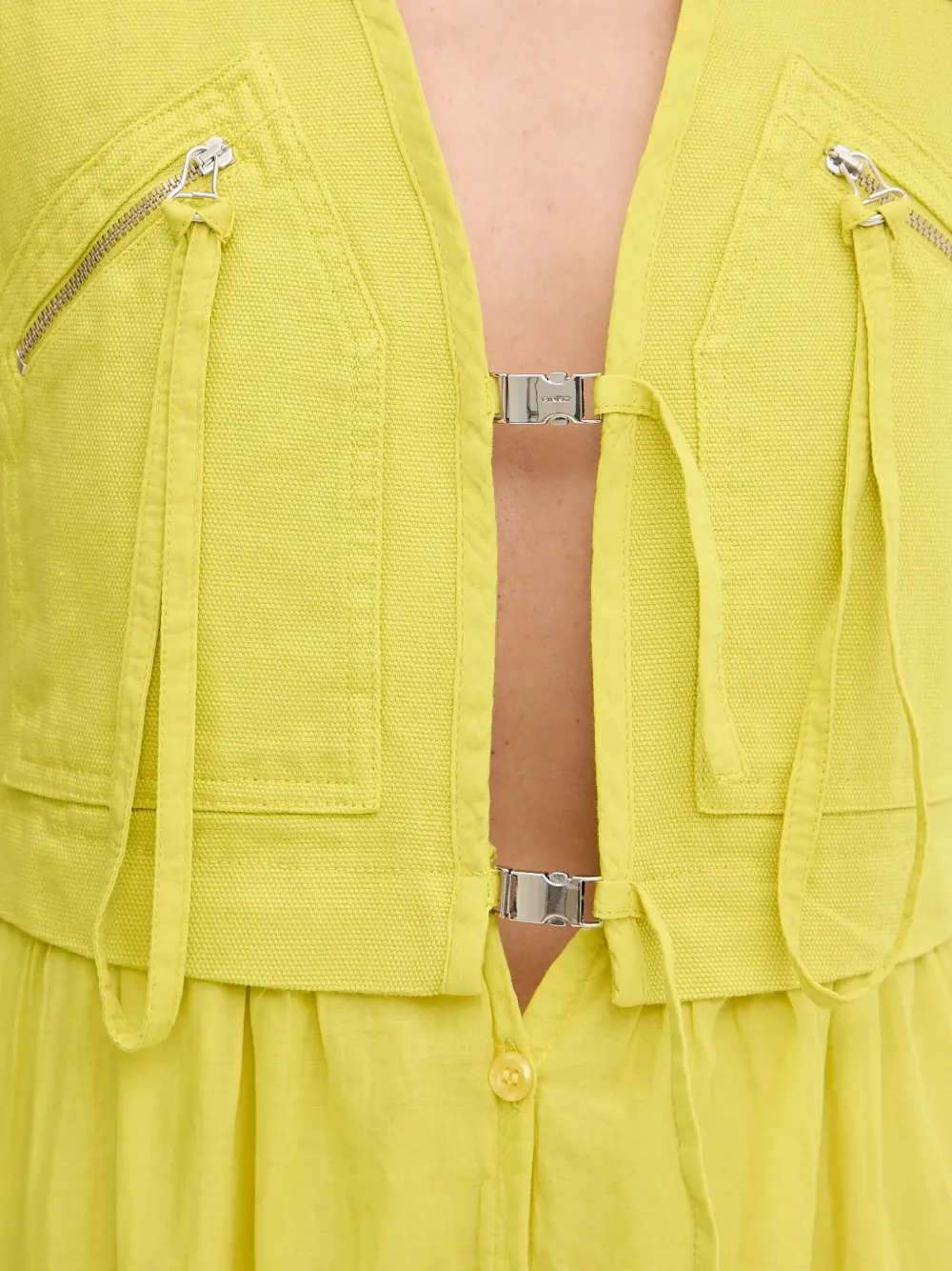 Pinko Woman Maxi Dress Yellow Size 6 Cotton In Yellow