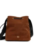 PINKO drawstring suede bucket bag - Brown