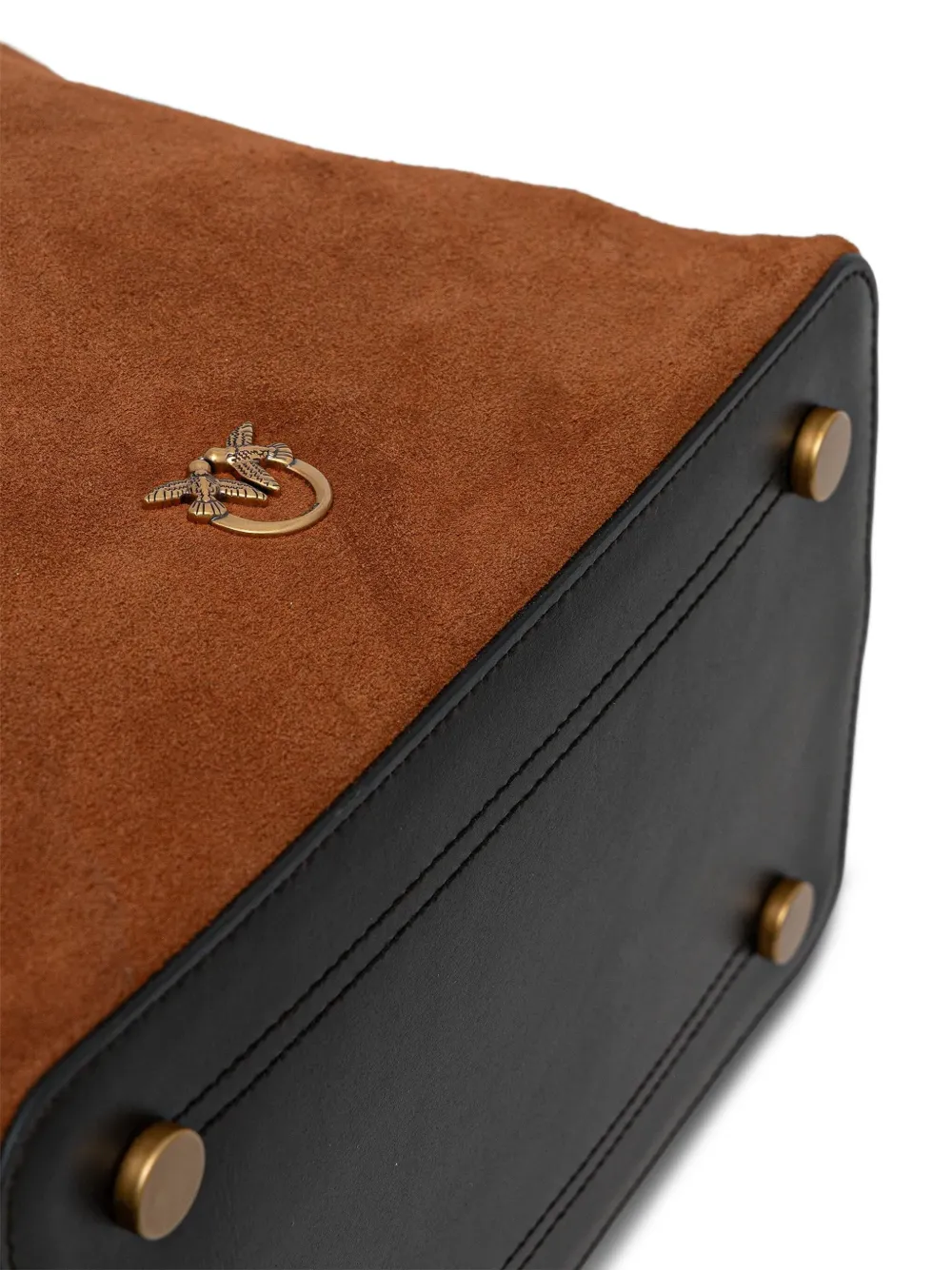 Pinko Drawstring Suede Bucket Bag In Brown
