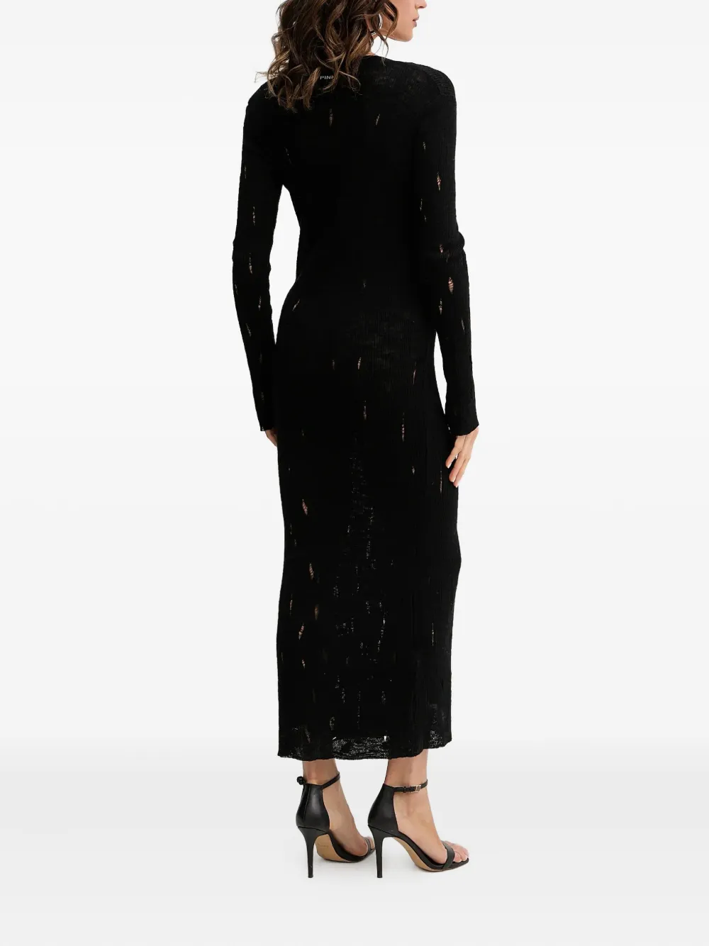 Pinko Button-front Knit Maxi Dress In Black
