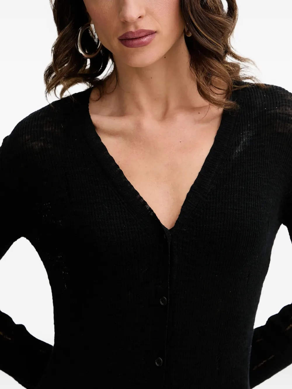 Pinko Button-front Knit Maxi Dress In Black