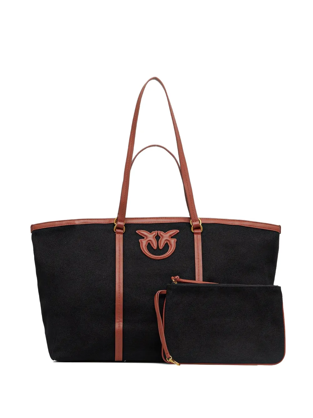 medium logo-patch leather-trimmed tote bag
