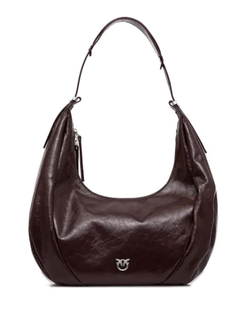 PINKO medium curved-shape leather shoulder bag