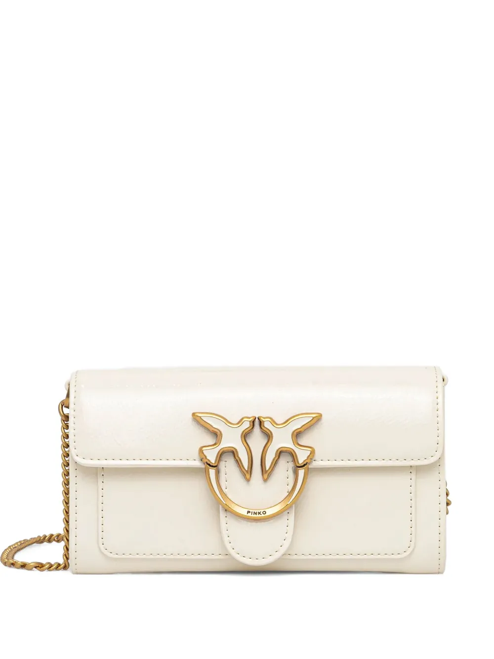 PINKO love-bird embellishment chain-strap satchel Wit