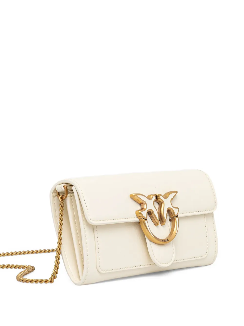 PINKO love-bird embellishment chain-strap satchel Wit