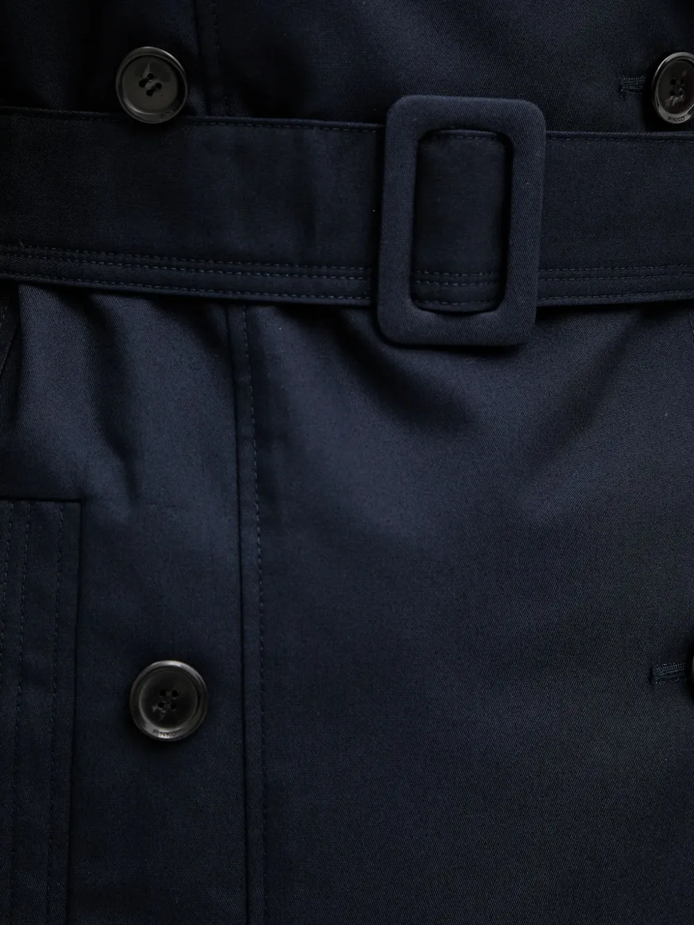 PINKO belted double-breasted trench coat Blauw