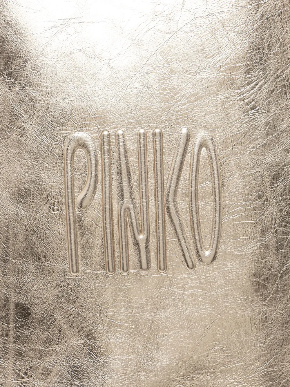 PINKO Medium leren shopper met metallic-effect Goud