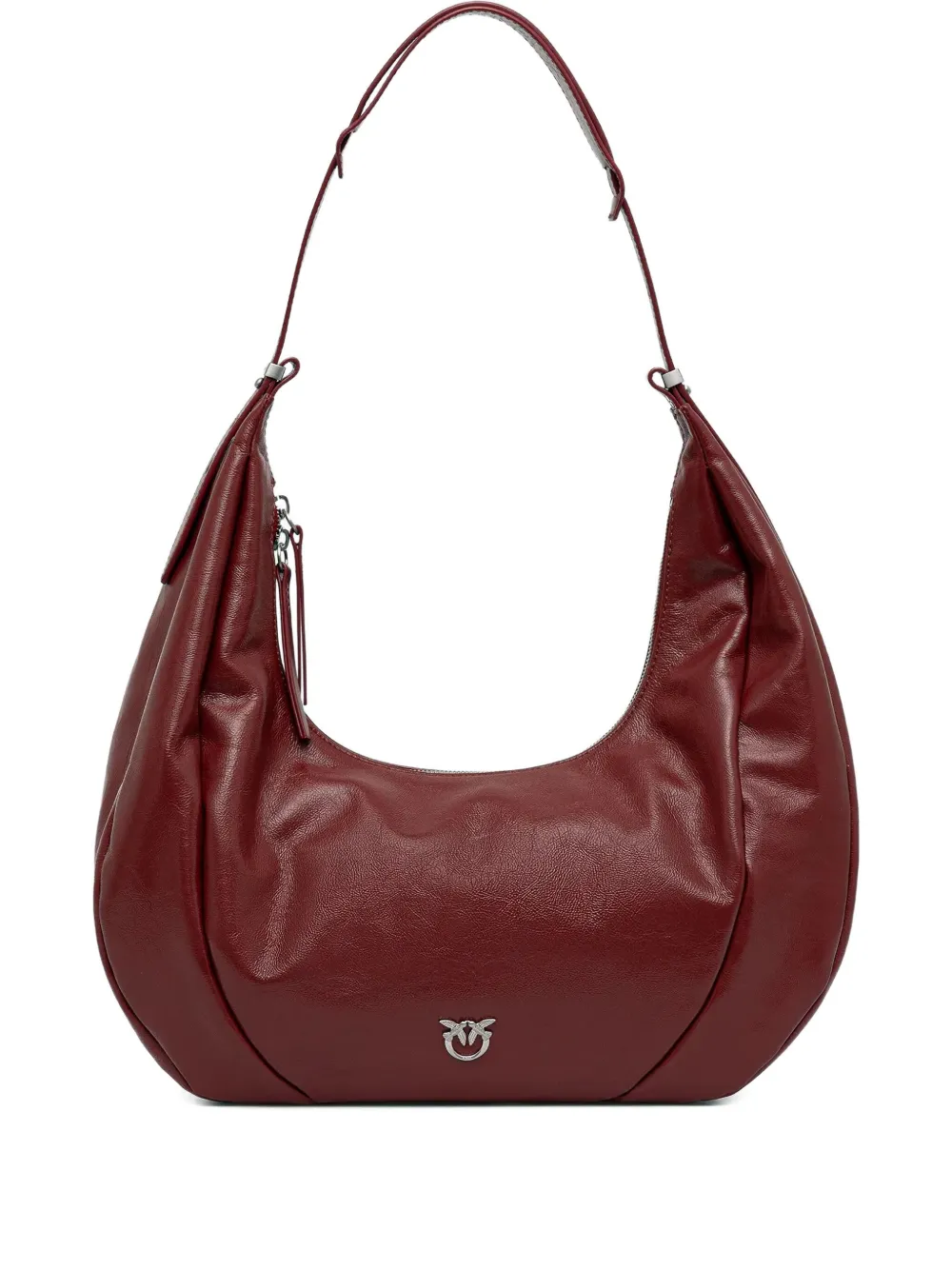 Pinko Medium Zip-fastening Curved Shoulder Bag In Red