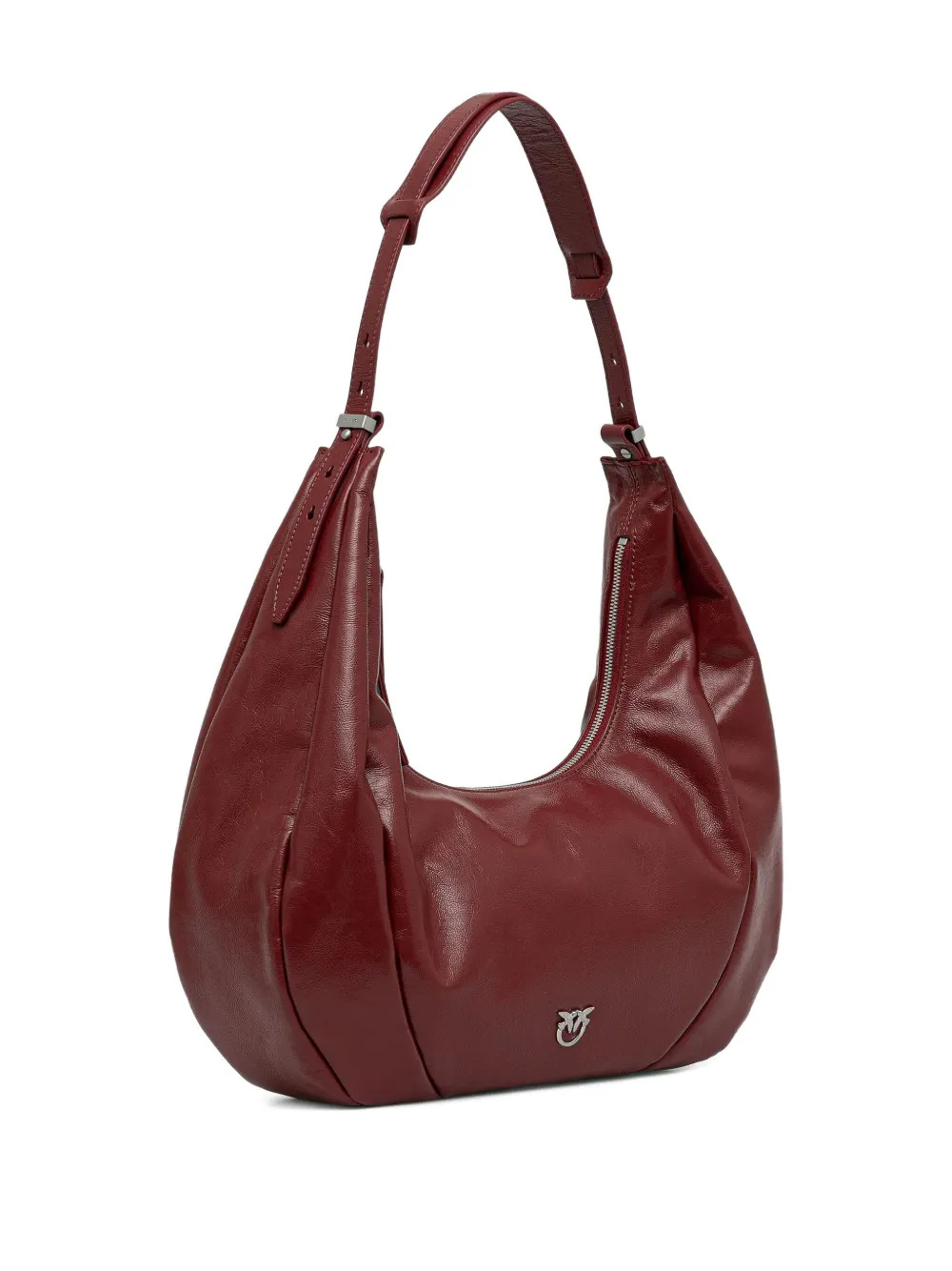 Pinko Medium Zip-fastening Curved Shoulder Bag In Red
