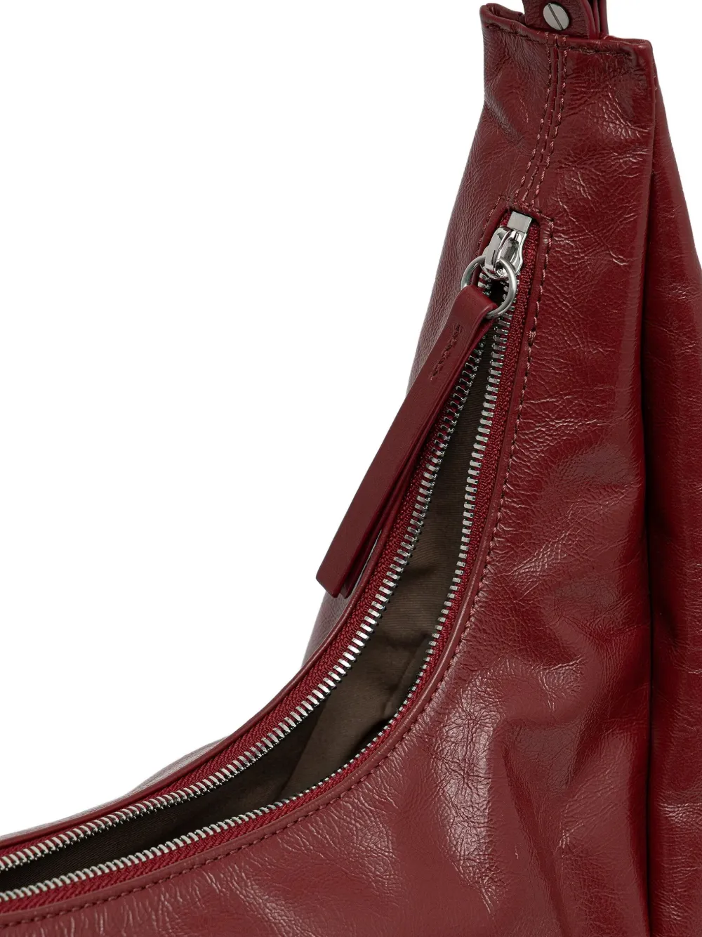 Pinko Medium Zip-fastening Curved Shoulder Bag In Red