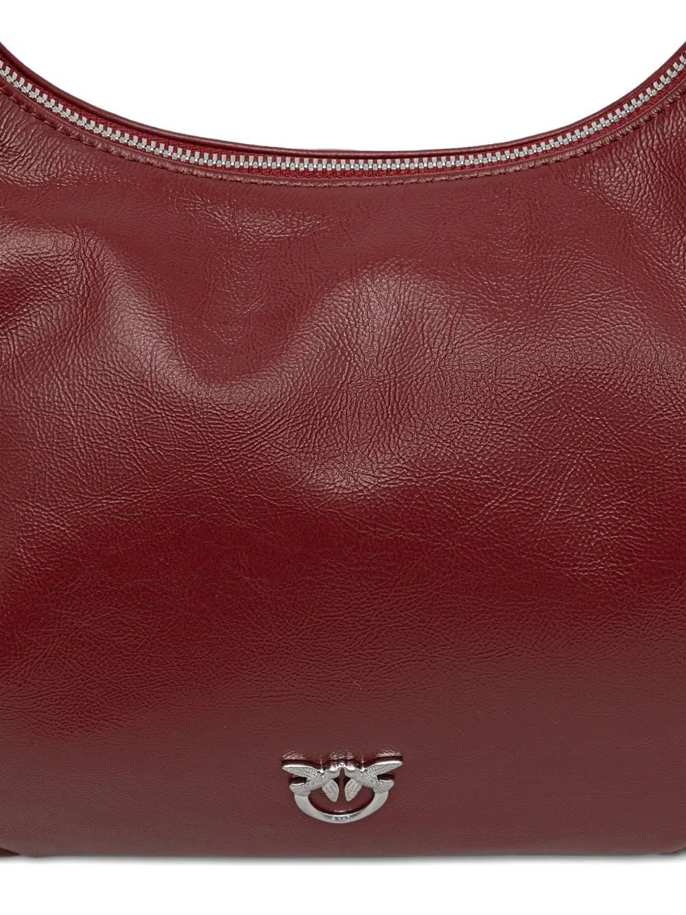Pinko Medium Zip-fastening Curved Shoulder Bag In Red