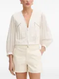 PINKO V-neck zip-up blouse - White