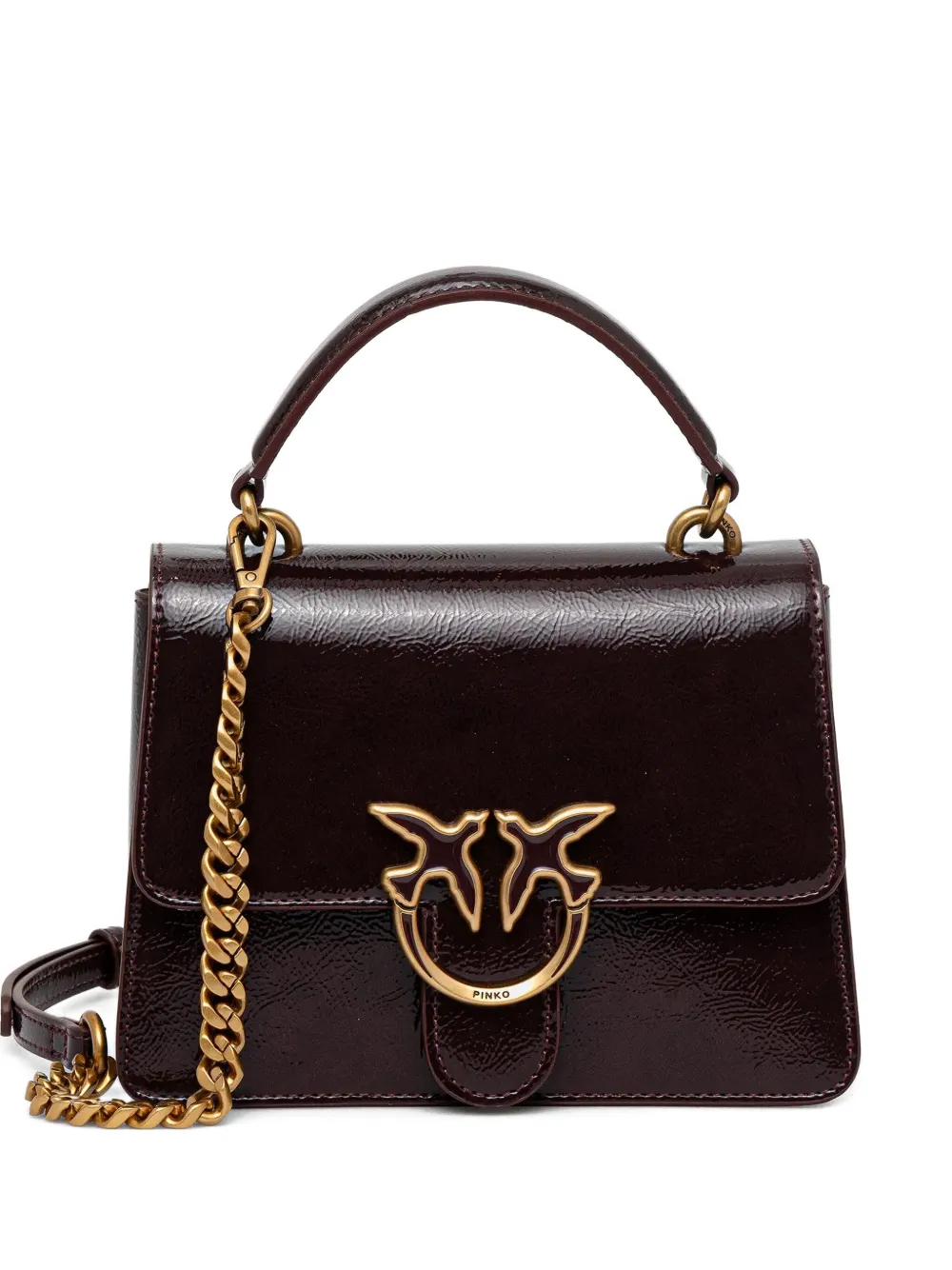 Pinko Classic Love Logo-detail Mini Satchel In Black