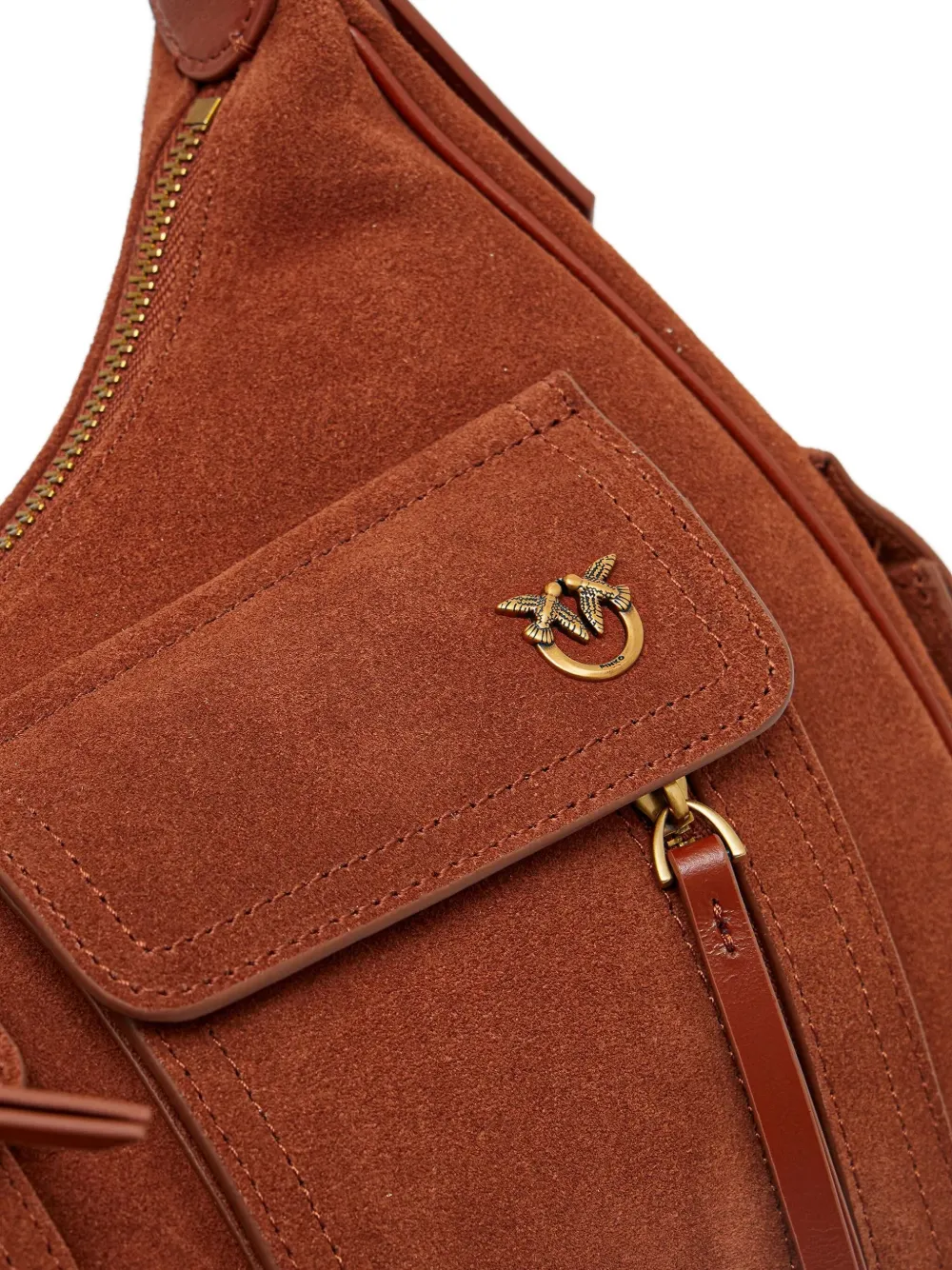 PINKO Suède shopper Bruin