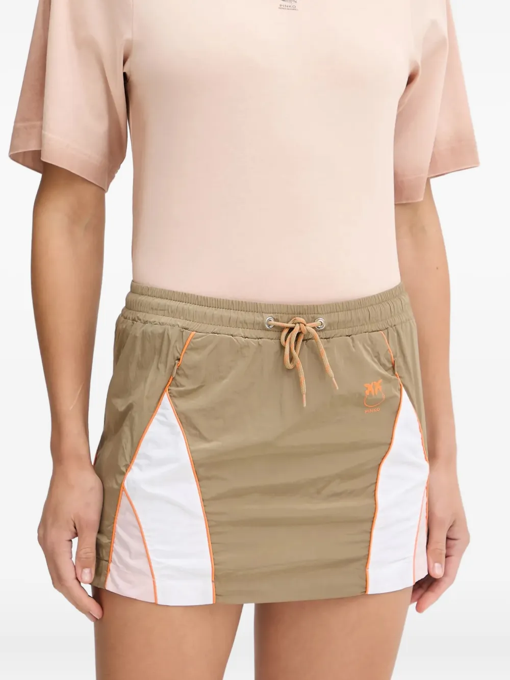 PINKO panelled drawstring skort Bruin