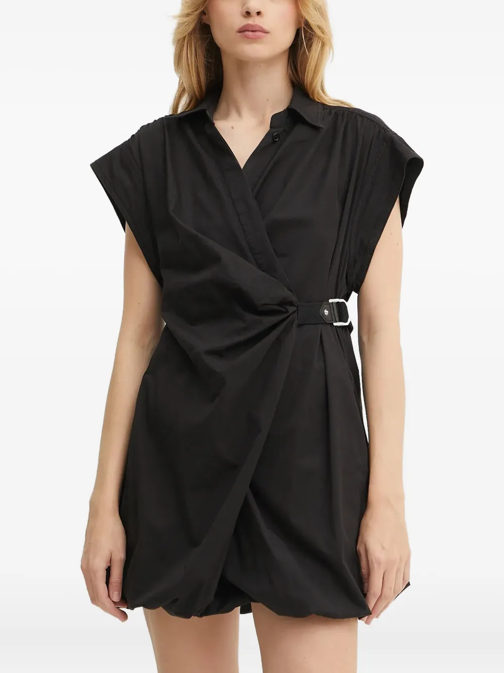 PINKO belted wrap mini dress | Black | Image 1