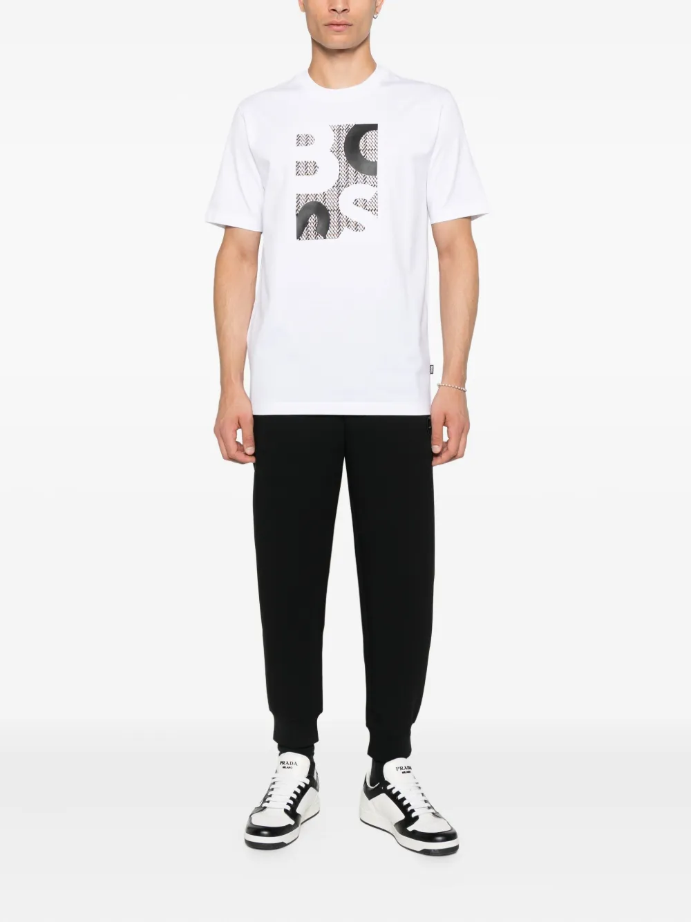 BOSS T-shirt met grafische print - Wit