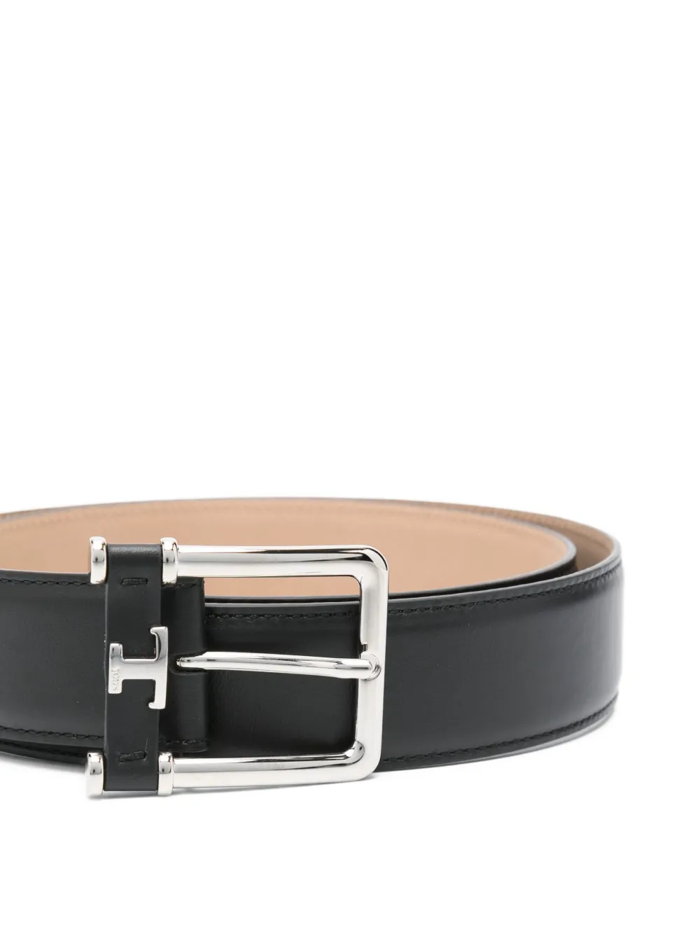 Tod's leather logo-detail belt - Zwart