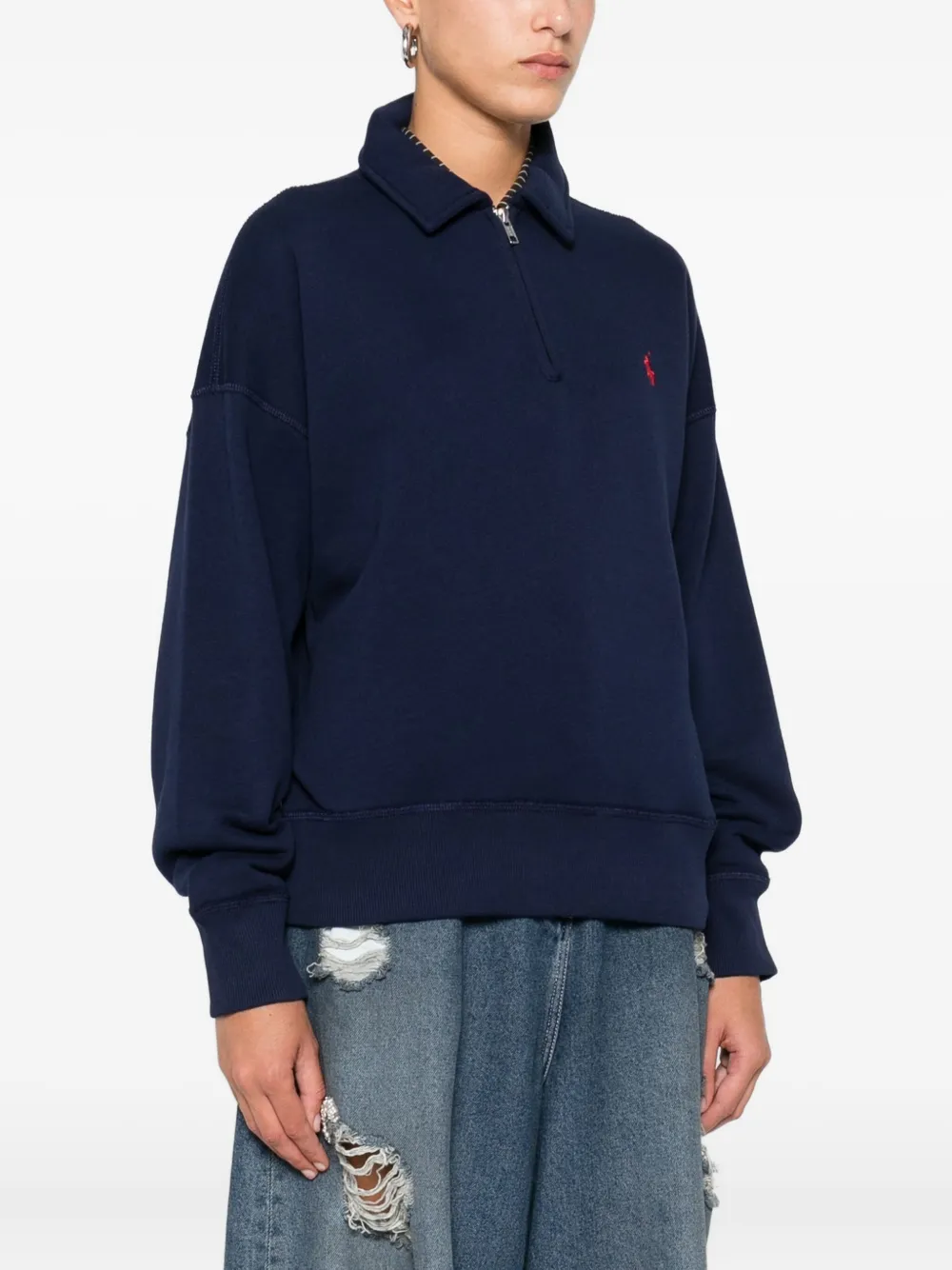 Polo Ralph Lauren Camisa Polo Com Zíper Parcial | Azul | FARFETCH BR