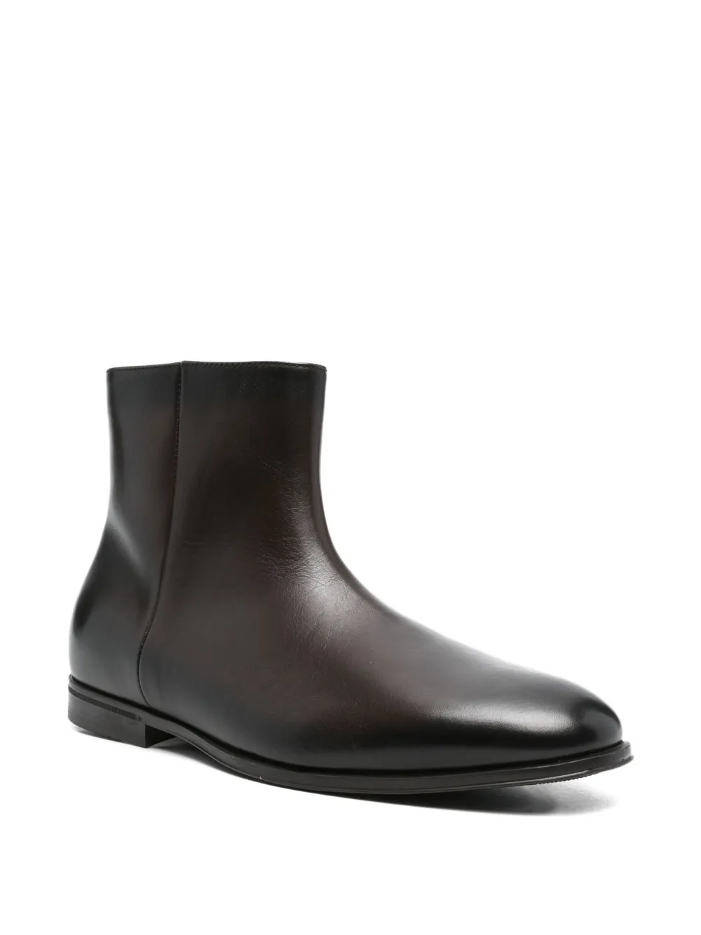 Doucal's zip-detail leather boots Black