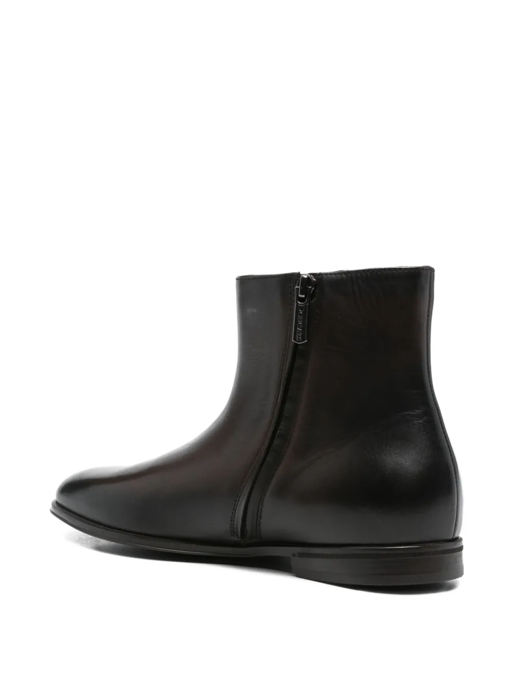 Doucal's zip-detail leather boots Black