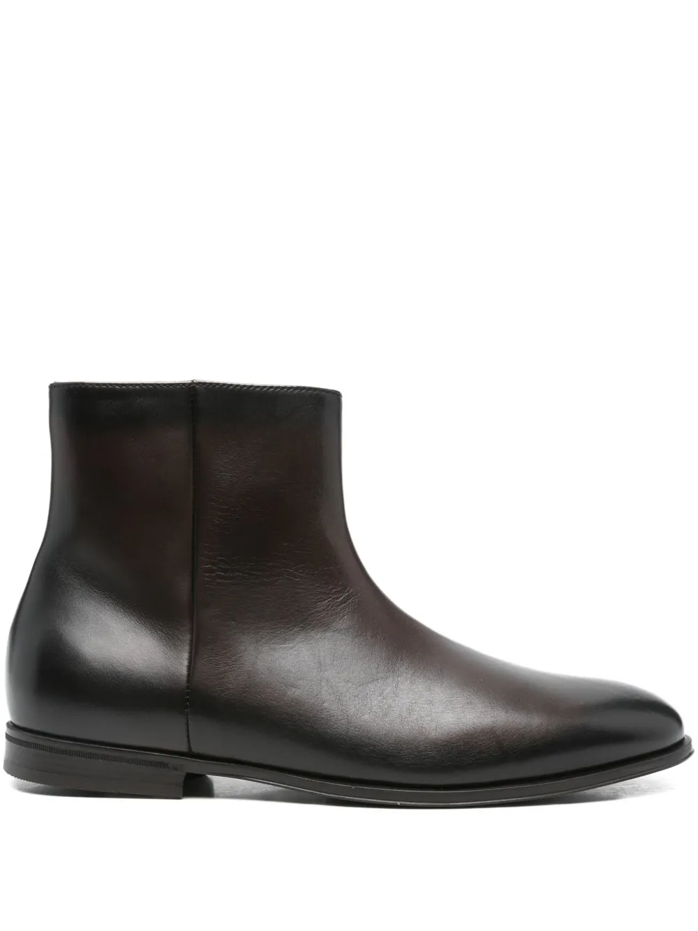 Doucal's zip-detail leather boots Black