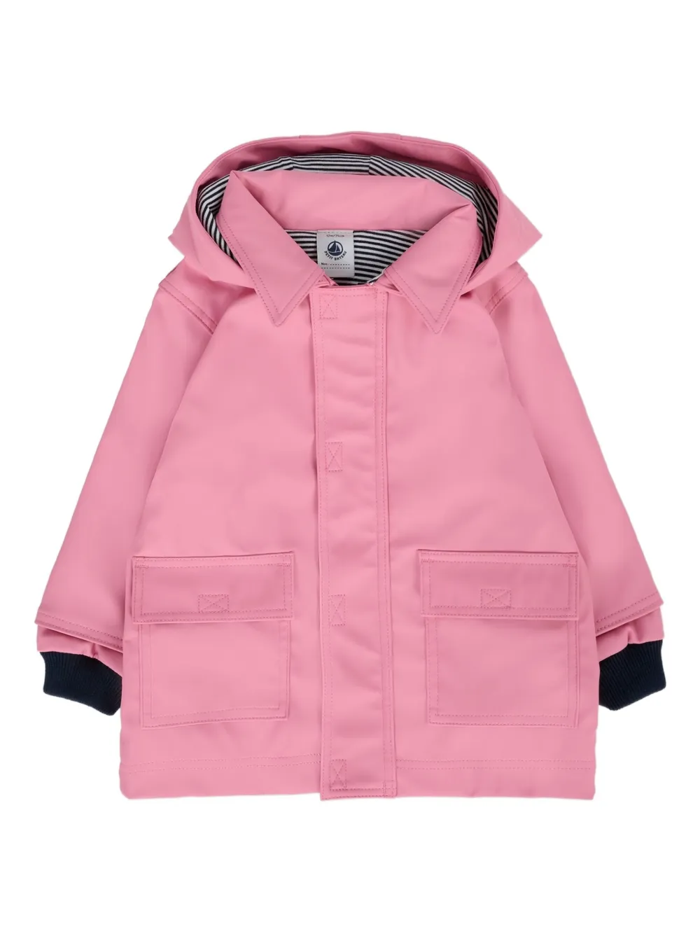 Petit Bateau Regenjas met capuchon en opgestikte zak Roze