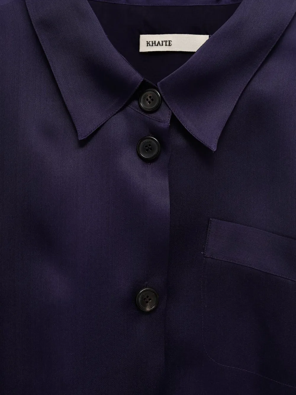 KHAITE Keefe zijden blouse Blauw