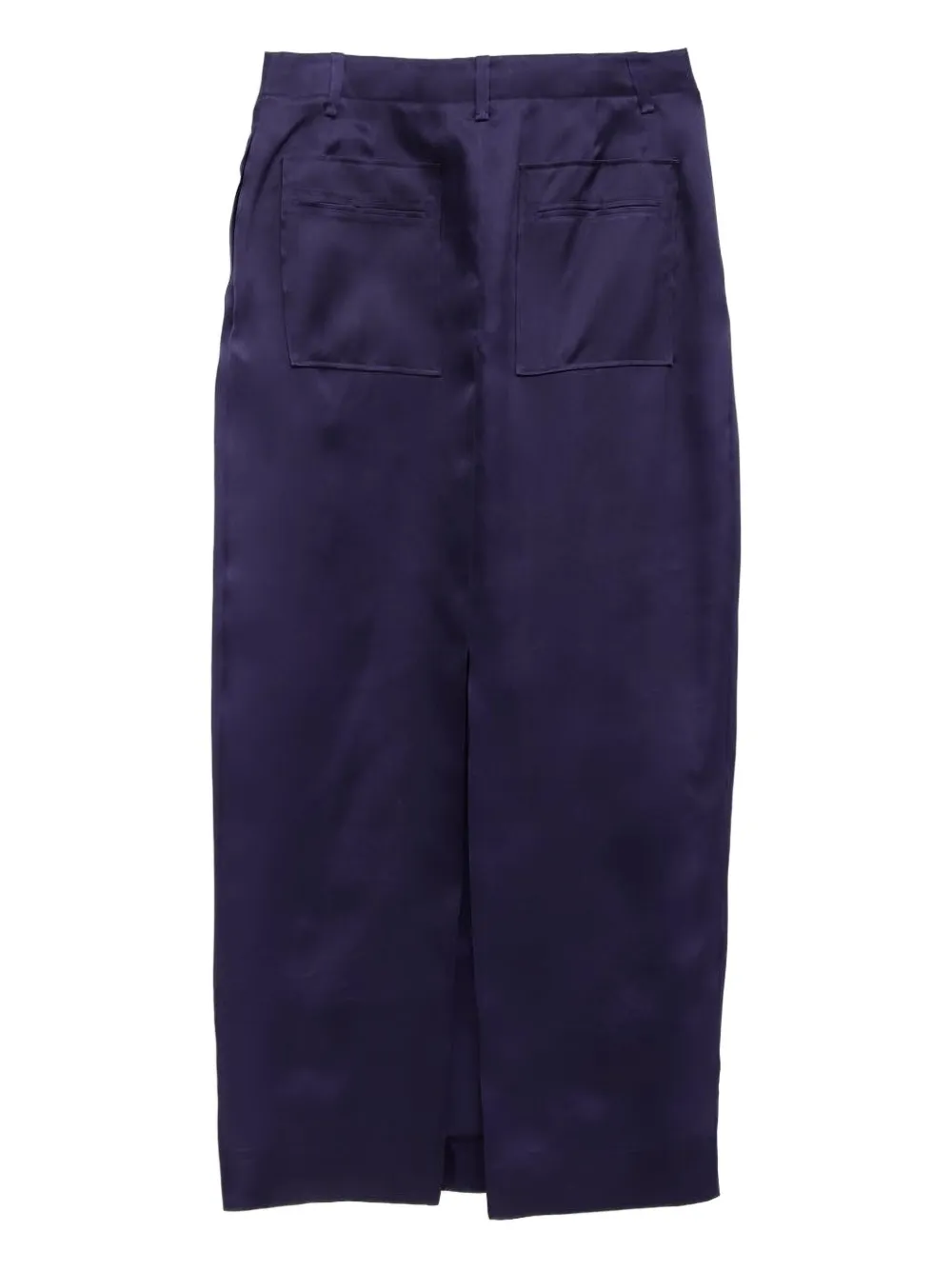 KHAITE Lucian front-slit skirt Blauw