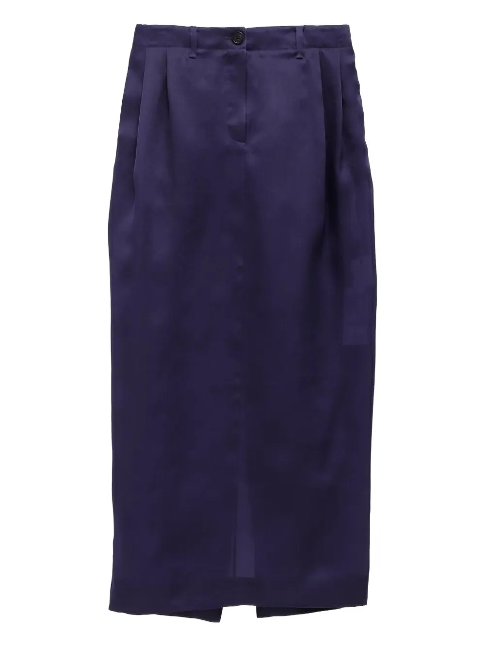 KHAITE Lucian front-slit skirt Blauw