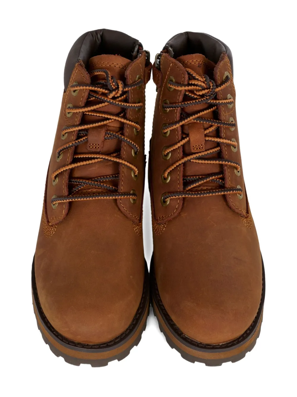 Timberland Kids leather lace-up boots Brown