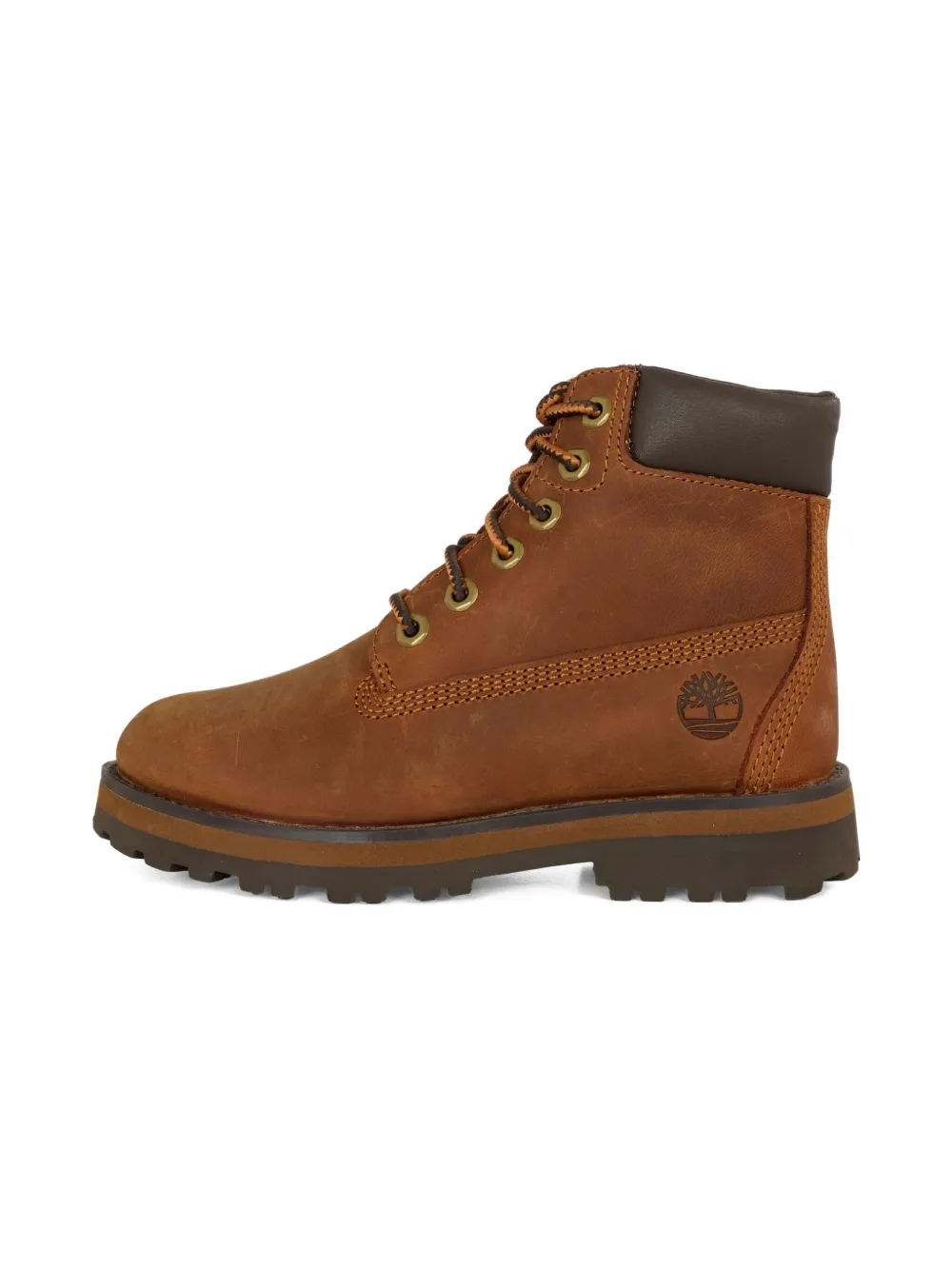 Timberland Kids leather lace-up boots Brown