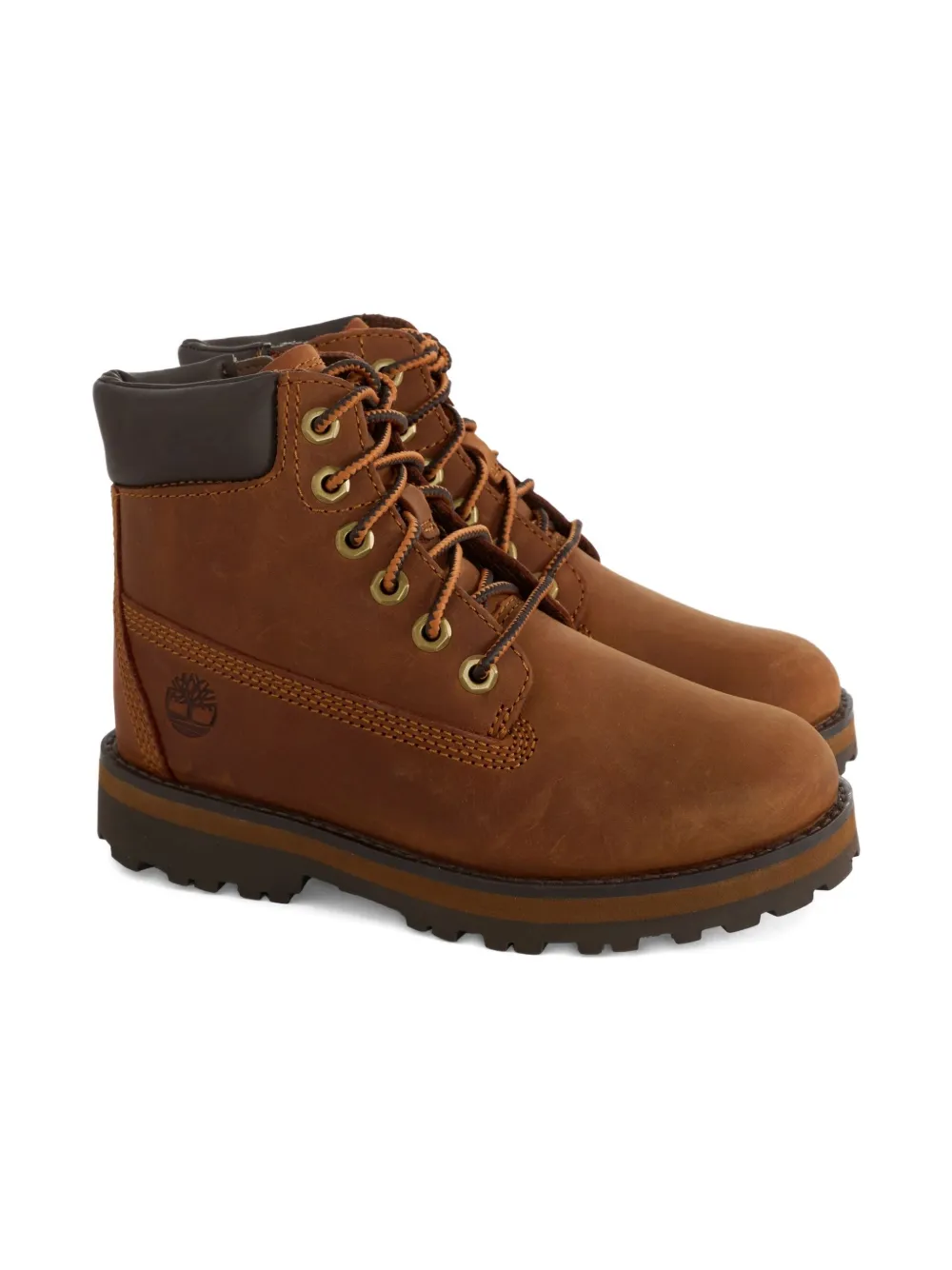 Timberland Kids leather lace-up boots Brown