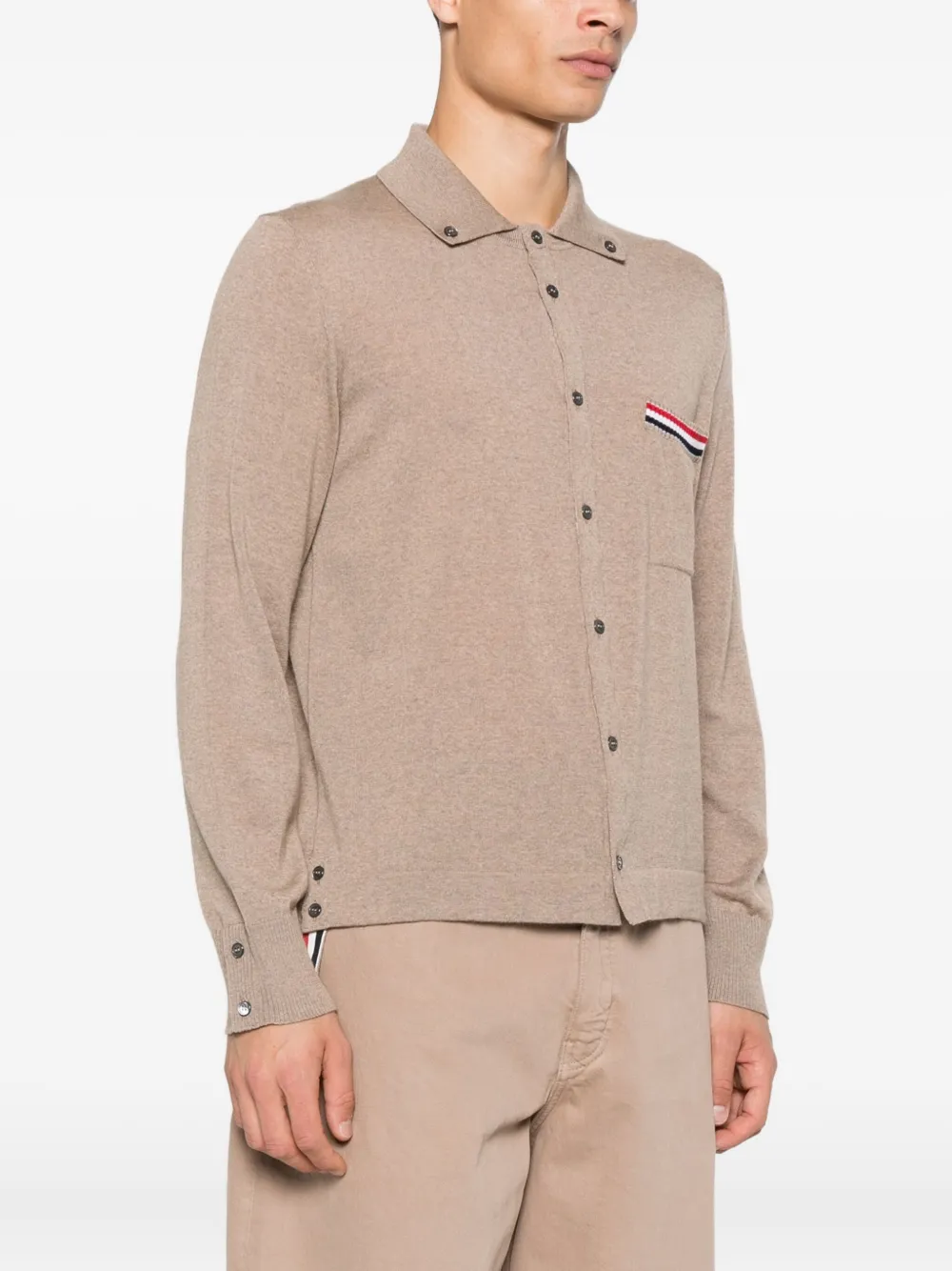 Thom Browne Wollen vest met zak met knopen Bruin