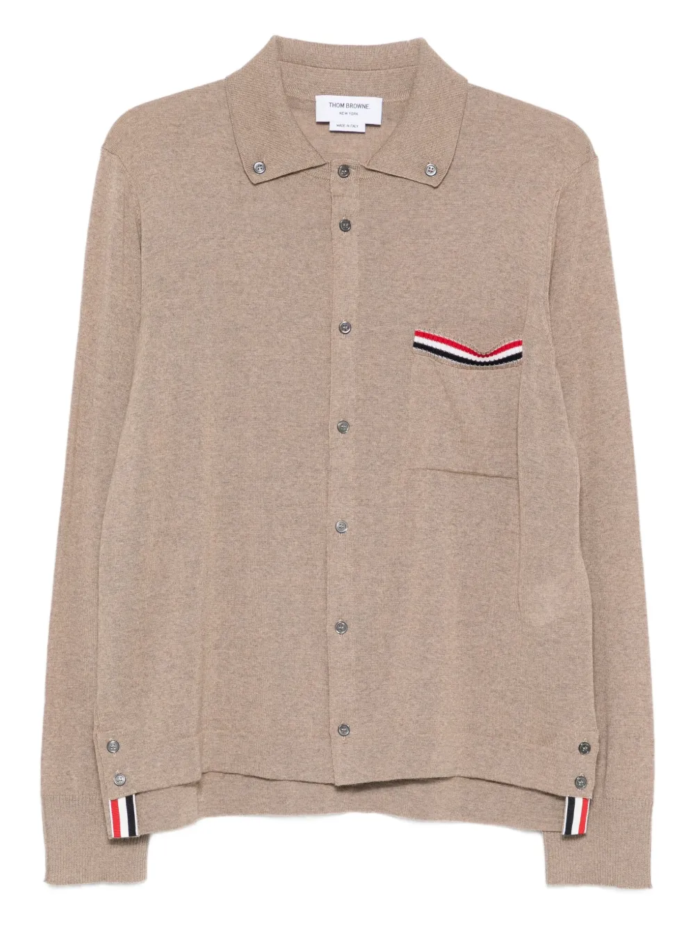 Thom Browne Wollen vest met zak met knopen Bruin