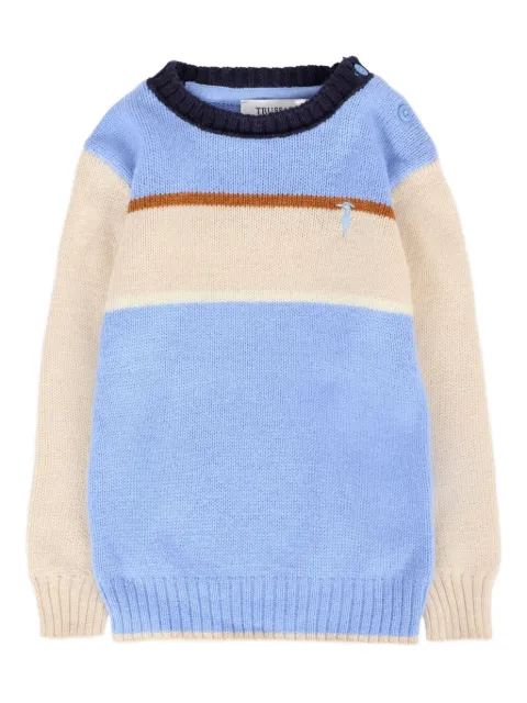 TRUSSARDI JUNIOR Suéter com recorte de listras