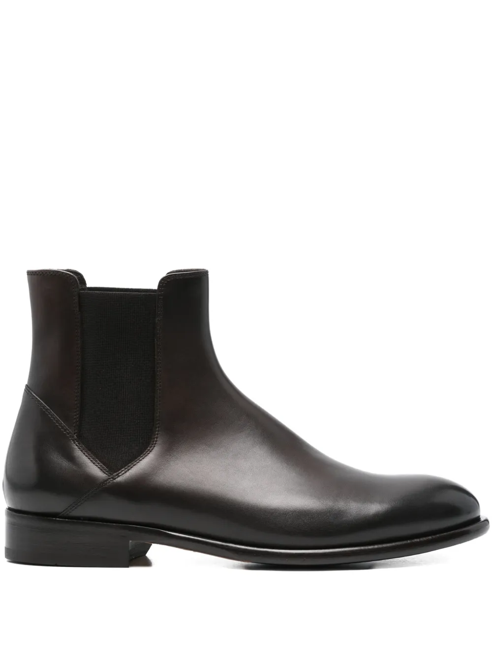 Doucal's elastic-panel leather boots Brown