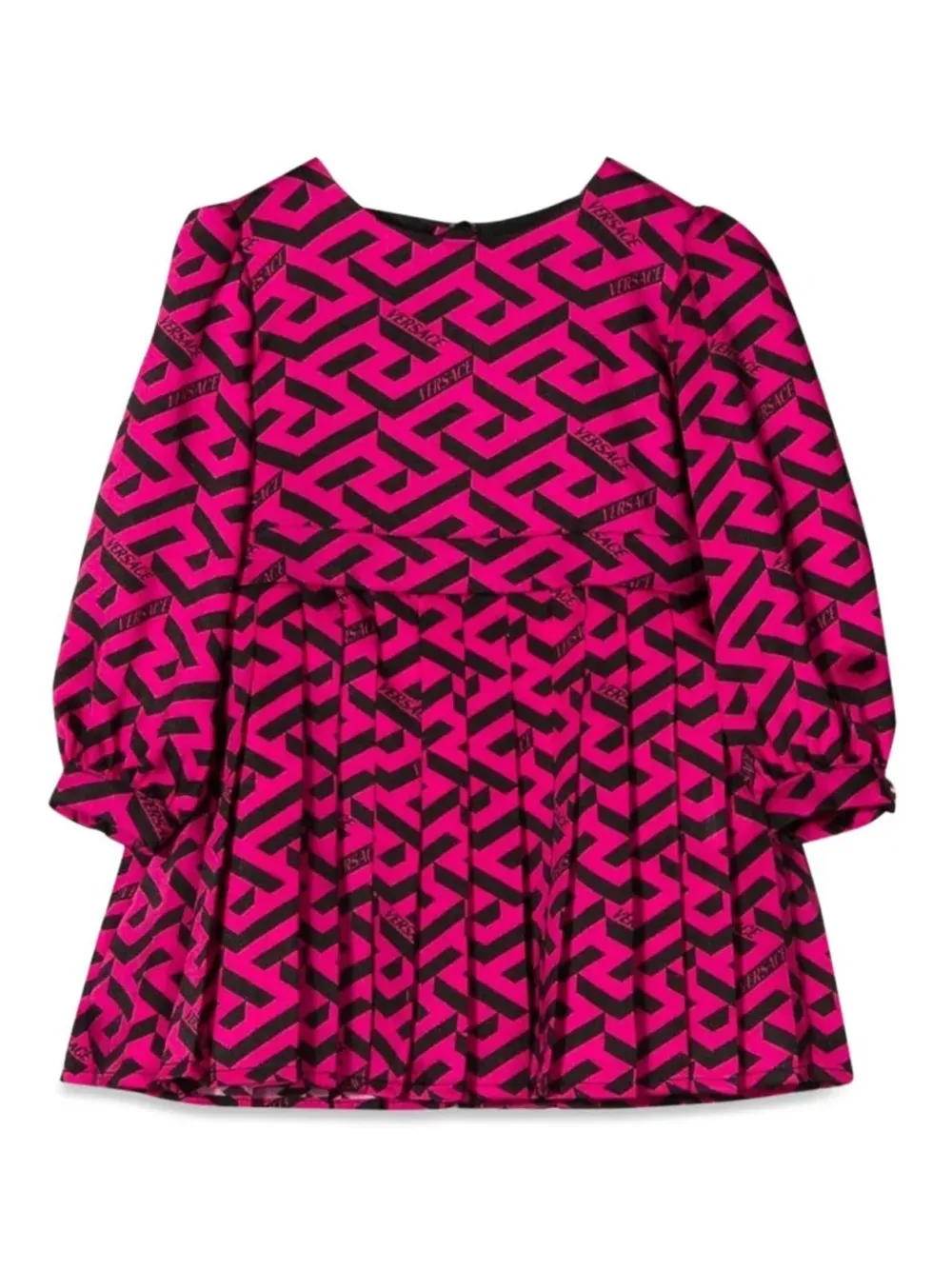 Versace Kids logo-print pleated dress - Rosa