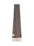 Valentino Garavani polka-dot fringe scarf - Brown