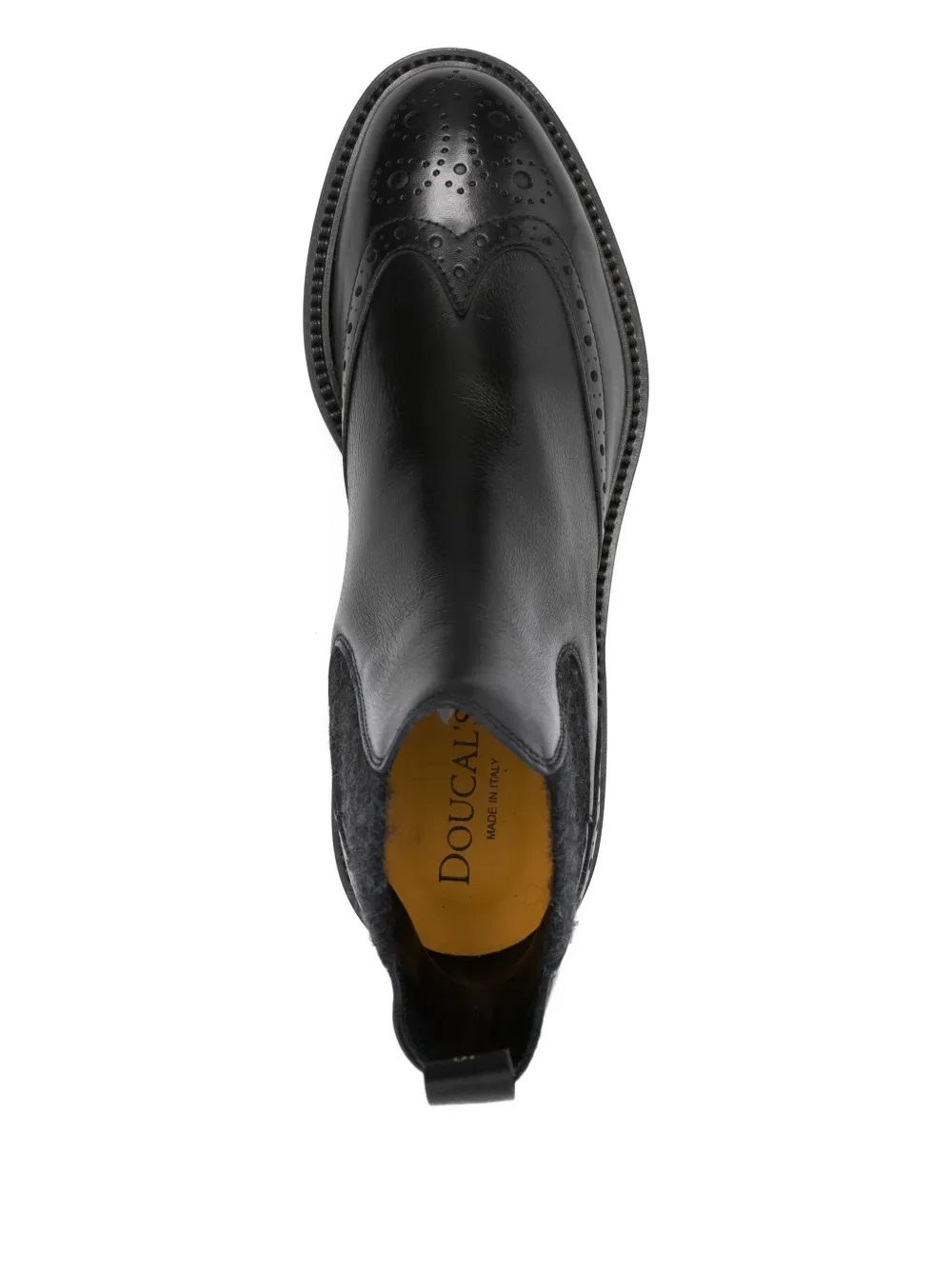 Doucal's elastic-panel brogue boots Black