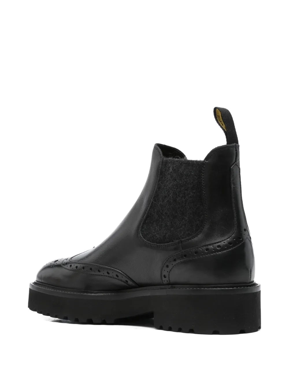Doucal's elastic-panel brogue boots Black